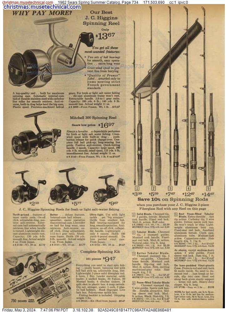 1962 Sears Spring Summer Catalog, Page 734