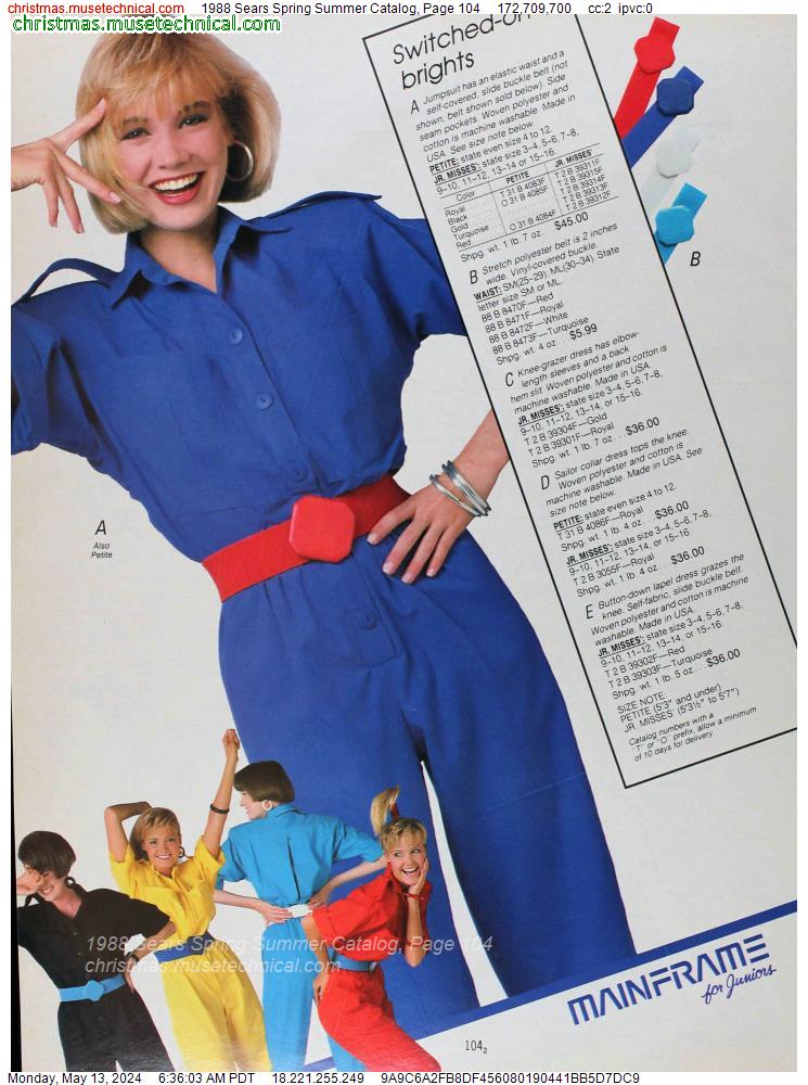 1988 Sears Spring Summer Catalog, Page 104