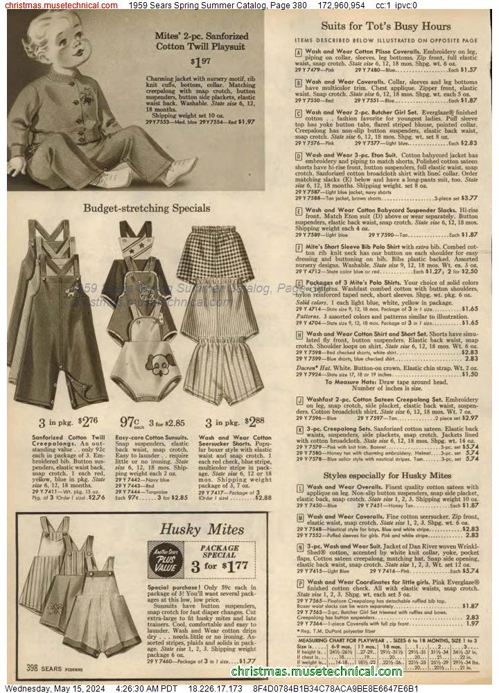 1959 Sears Spring Summer Catalog, Page 380