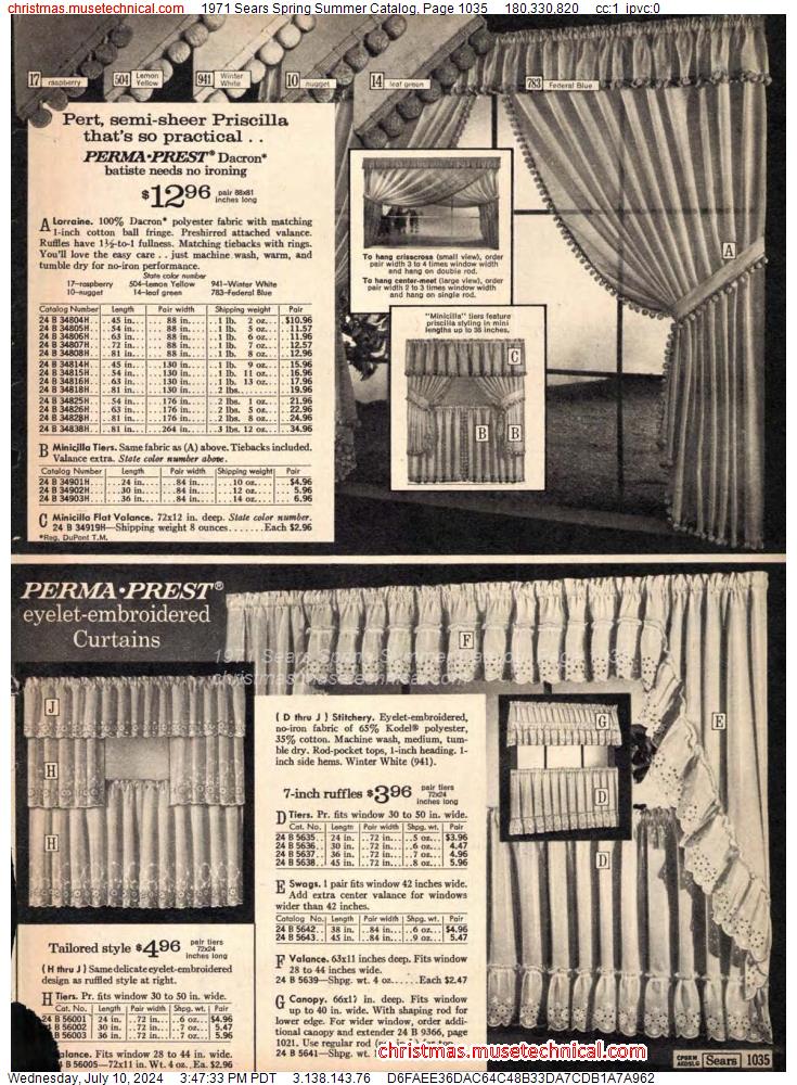 1971 Sears Spring Summer Catalog, Page 1035