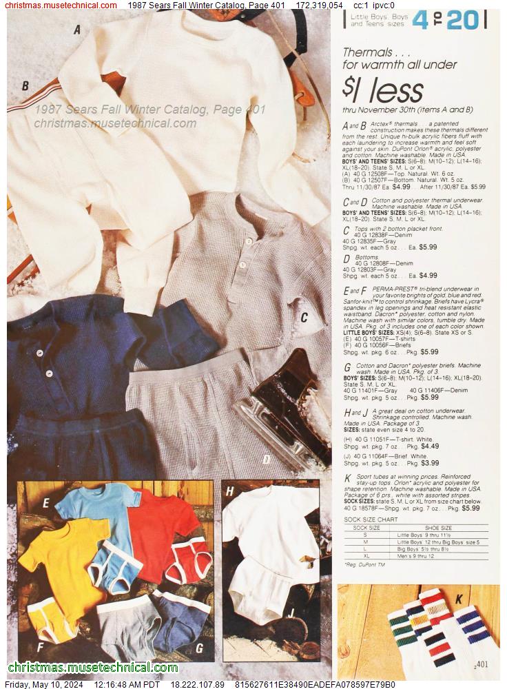 1987 Sears Fall Winter Catalog, Page 401