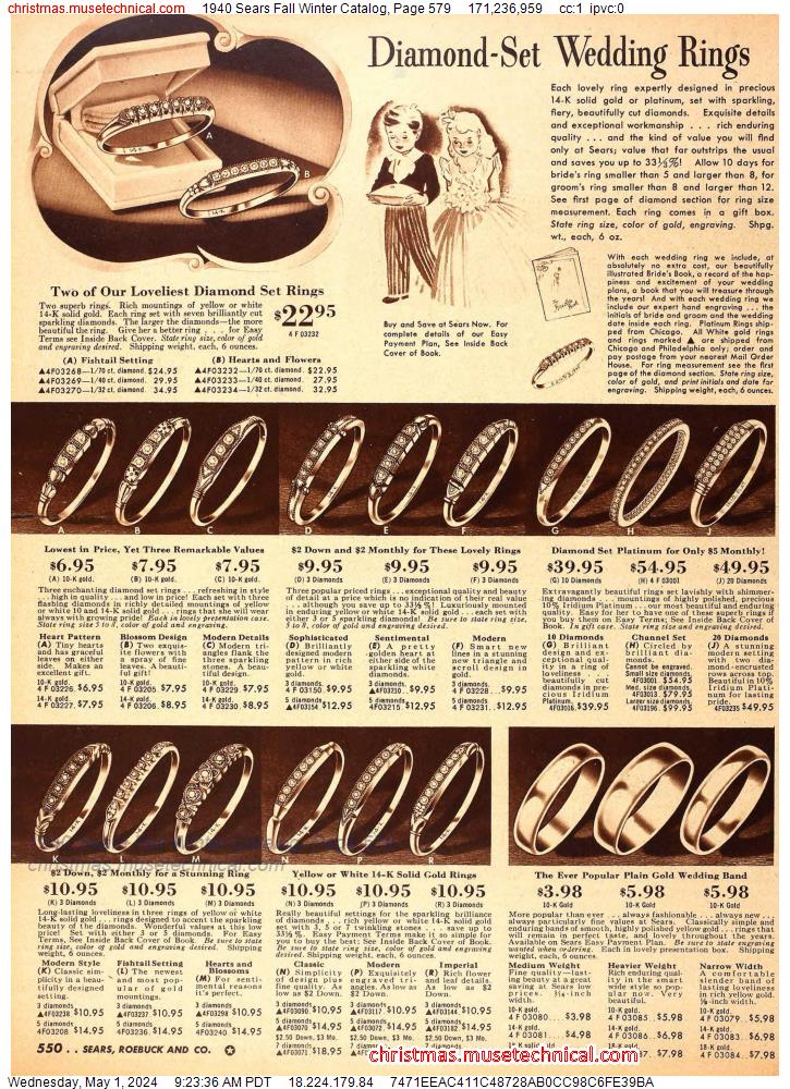 1940 Sears Fall Winter Catalog, Page 579