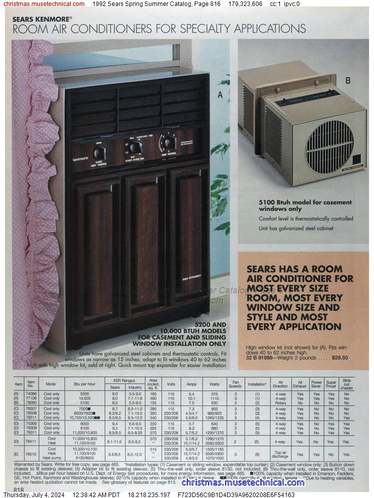 1992 Sears Spring Summer Catalog, Page 816