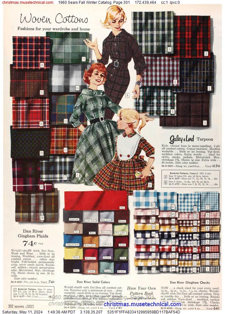 1960 Sears Fall Winter Catalog, Page 301