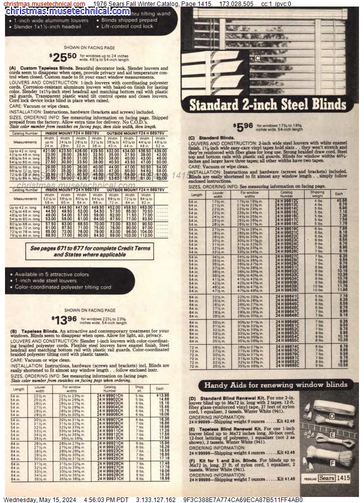 1976 Sears Fall Winter Catalog, Page 1415