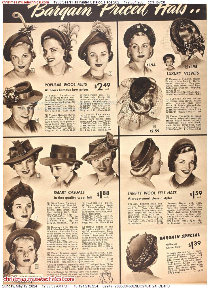 1950 Sears Fall Winter Catalog, Page 262