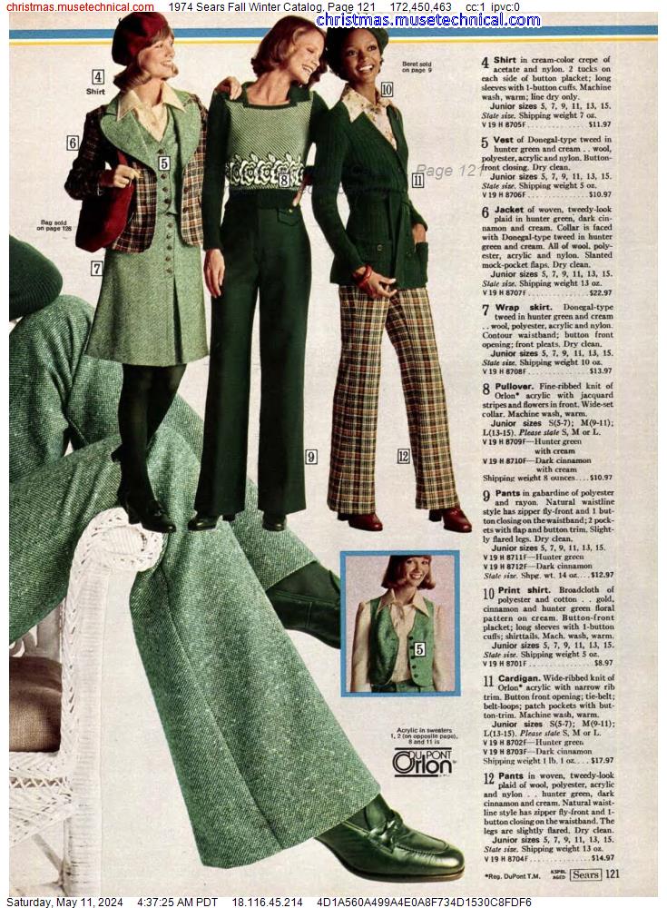 1974 Sears Fall Winter Catalog, Page 121