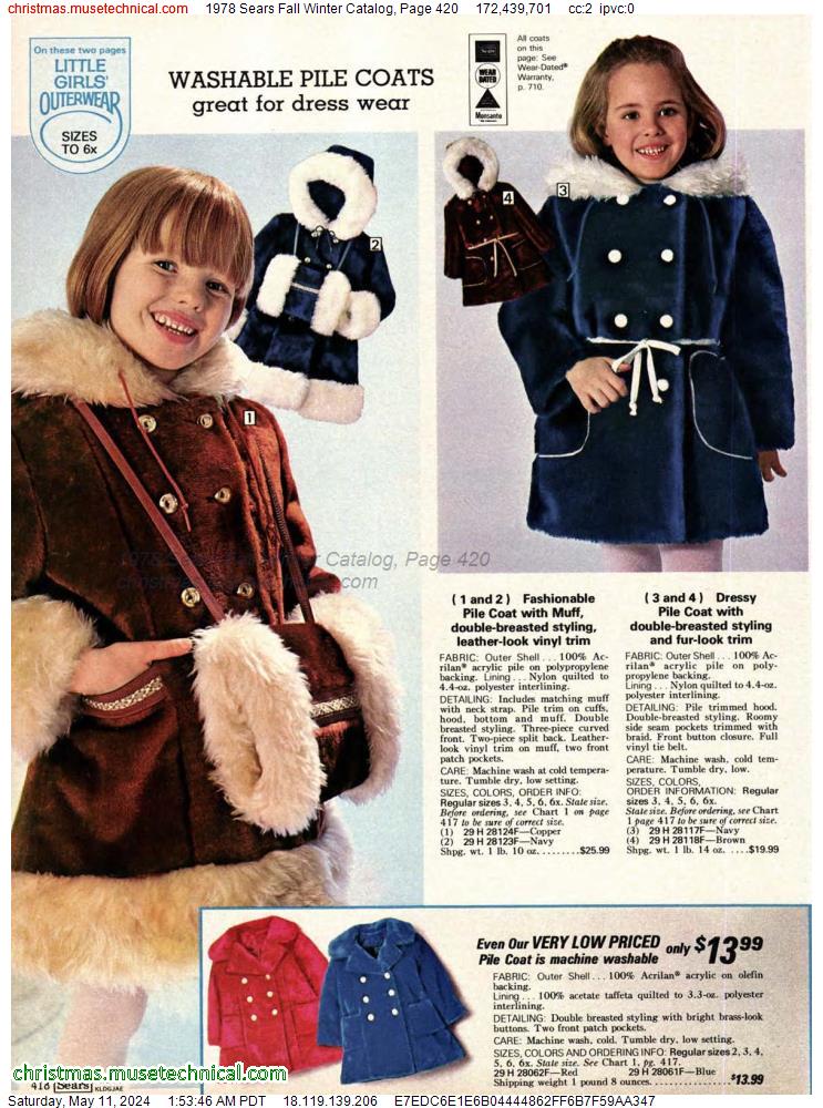 1978 Sears Fall Winter Catalog, Page 420
