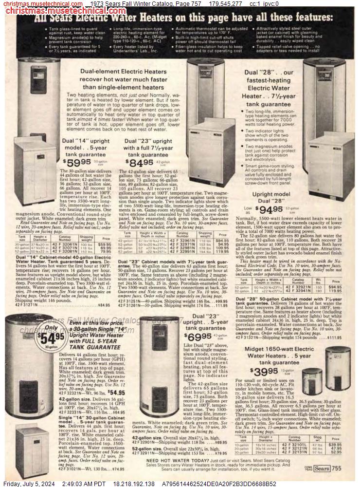 1973 Sears Fall Winter Catalog, Page 757