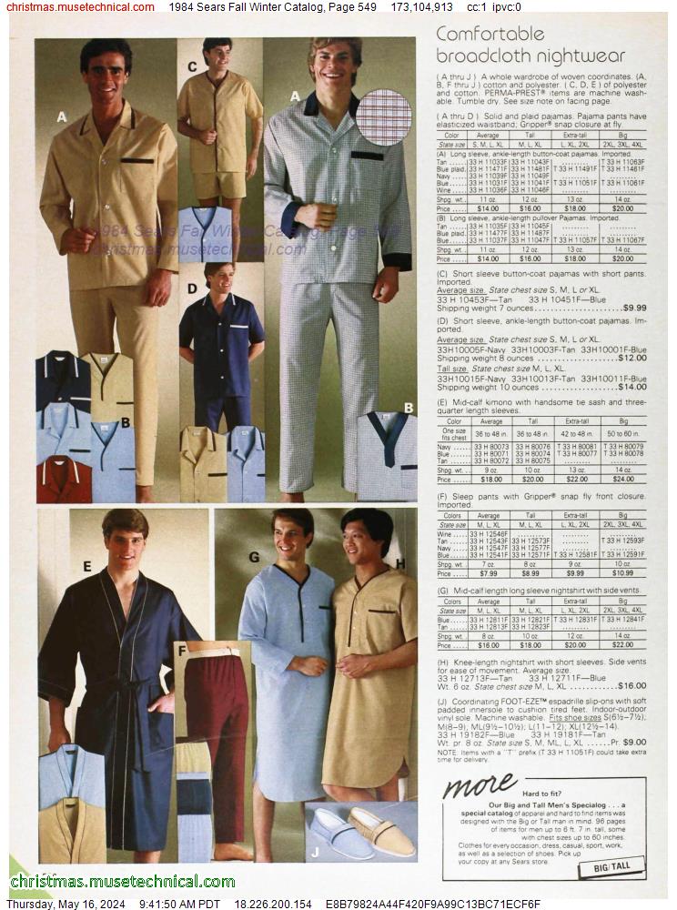 1984 Sears Fall Winter Catalog, Page 549