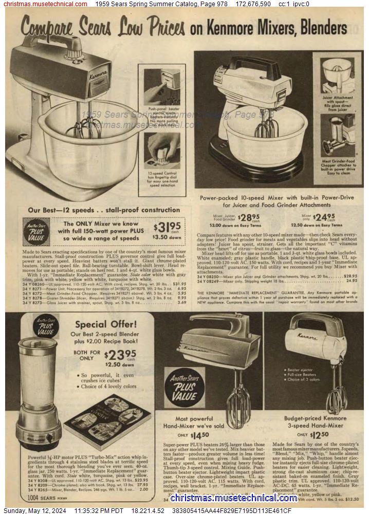1959 Sears Spring Summer Catalog, Page 978