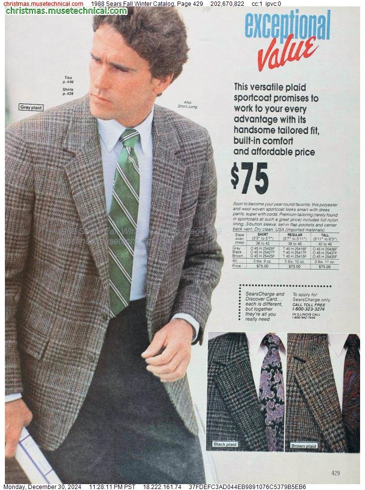 1988 Sears Fall Winter Catalog, Page 429