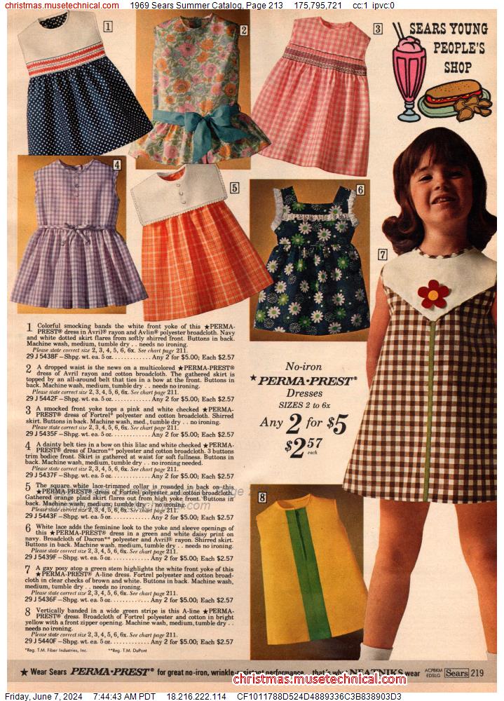 1969 Sears Summer Catalog, Page 213