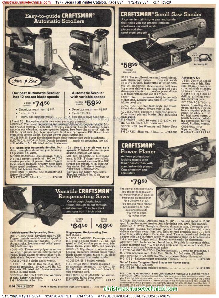 1977 Sears Fall Winter Catalog, Page 834