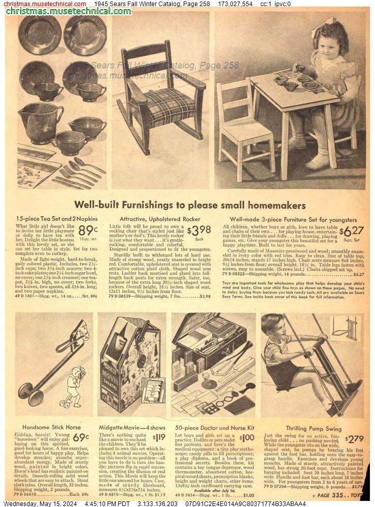 1945 Sears Fall Winter Catalog, Page 258