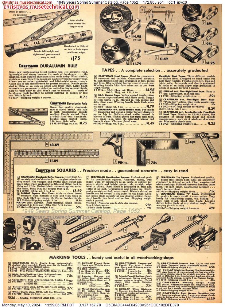 1949 Sears Spring Summer Catalog, Page 1052