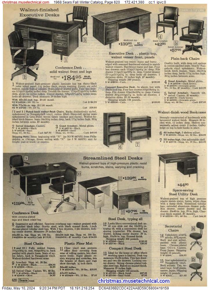 1968 Sears Fall Winter Catalog, Page 620