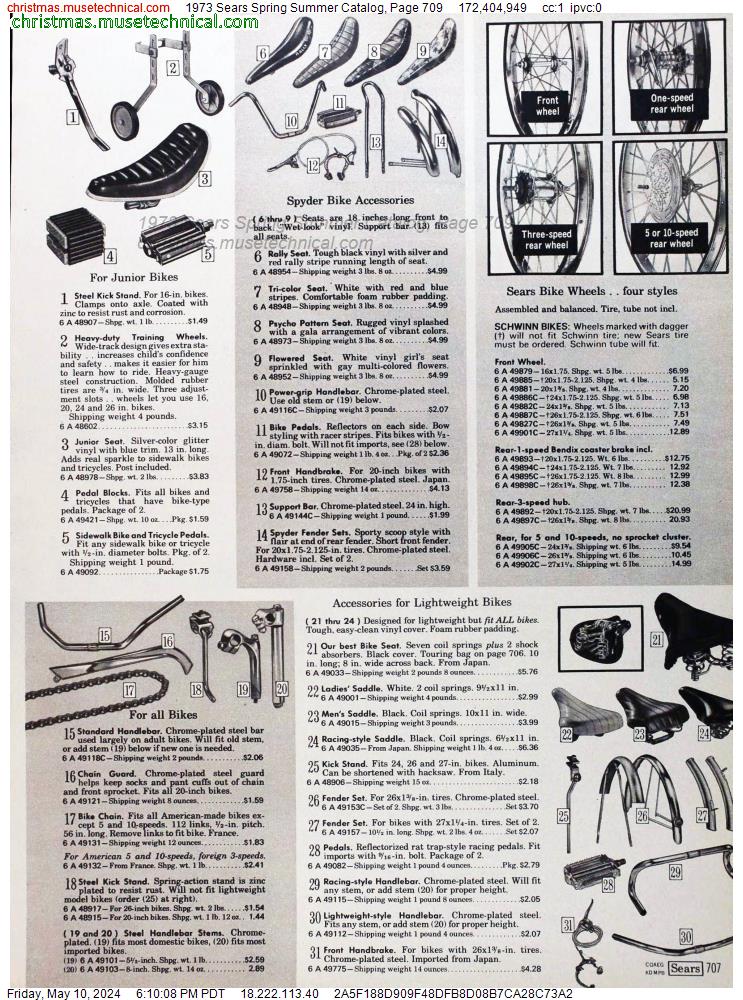 1973 Sears Spring Summer Catalog, Page 709