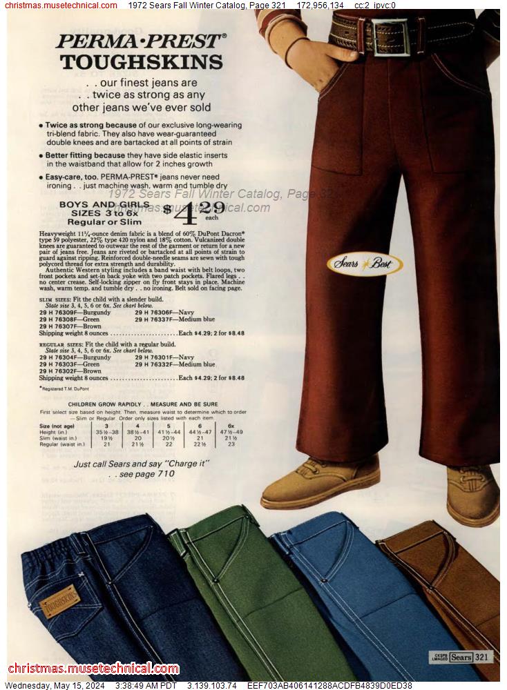 1972 Sears Fall Winter Catalog, Page 321