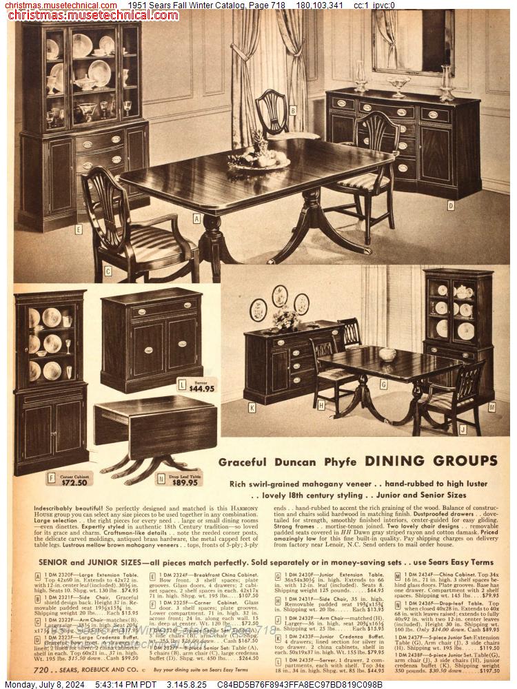 1951 Sears Fall Winter Catalog, Page 718