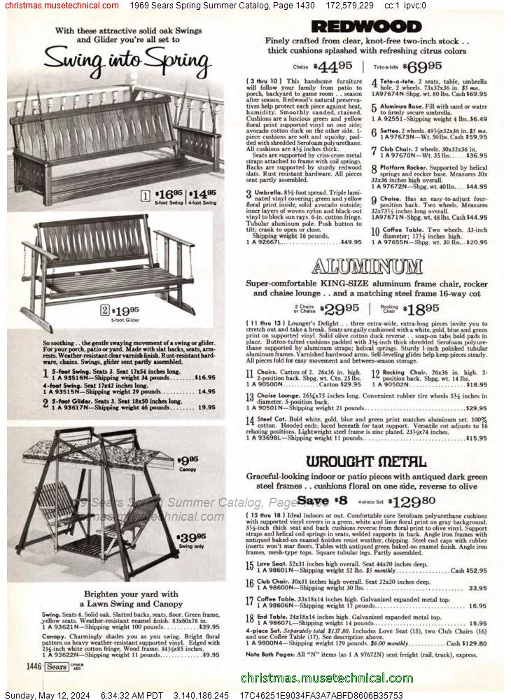 1969 Sears Spring Summer Catalog, Page 1430