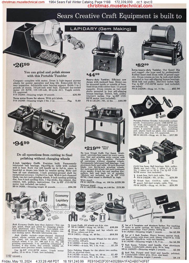 1964 Sears Fall Winter Catalog, Page 1188