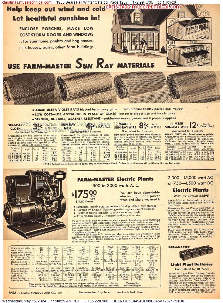1950 Sears Fall Winter Catalog, Page 1267