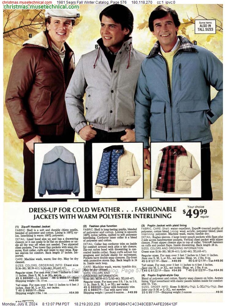 1981 Sears Fall Winter Catalog, Page 576
