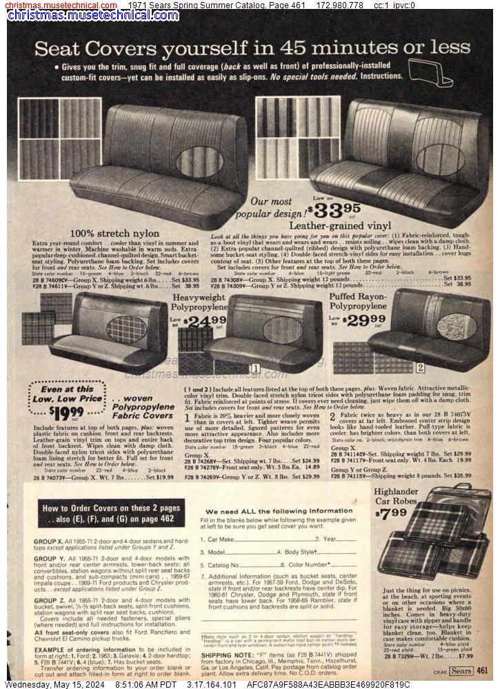 1971 Sears Spring Summer Catalog, Page 461