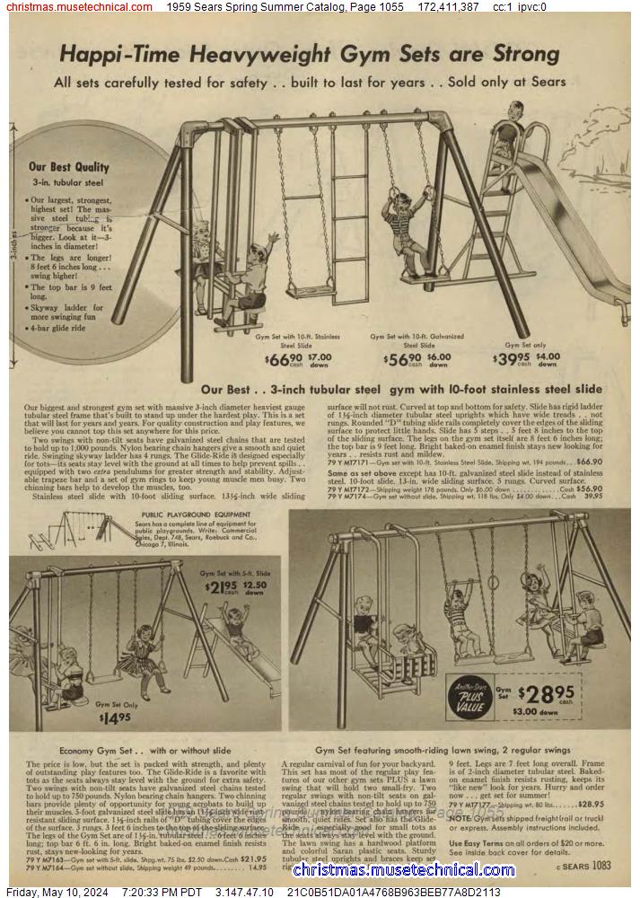 1959 Sears Spring Summer Catalog, Page 1055