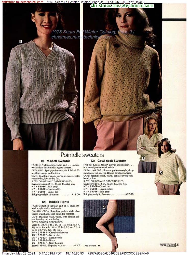 1978 Sears Fall Winter Catalog, Page 31