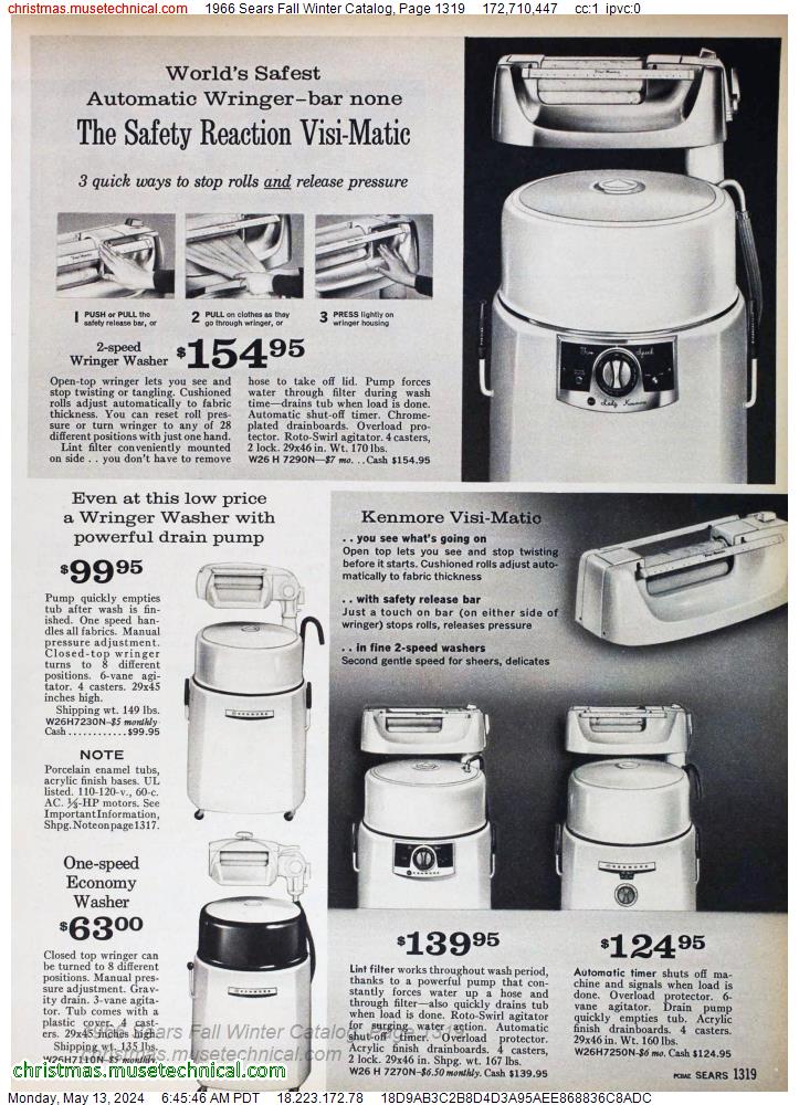 1966 Sears Fall Winter Catalog, Page 1319