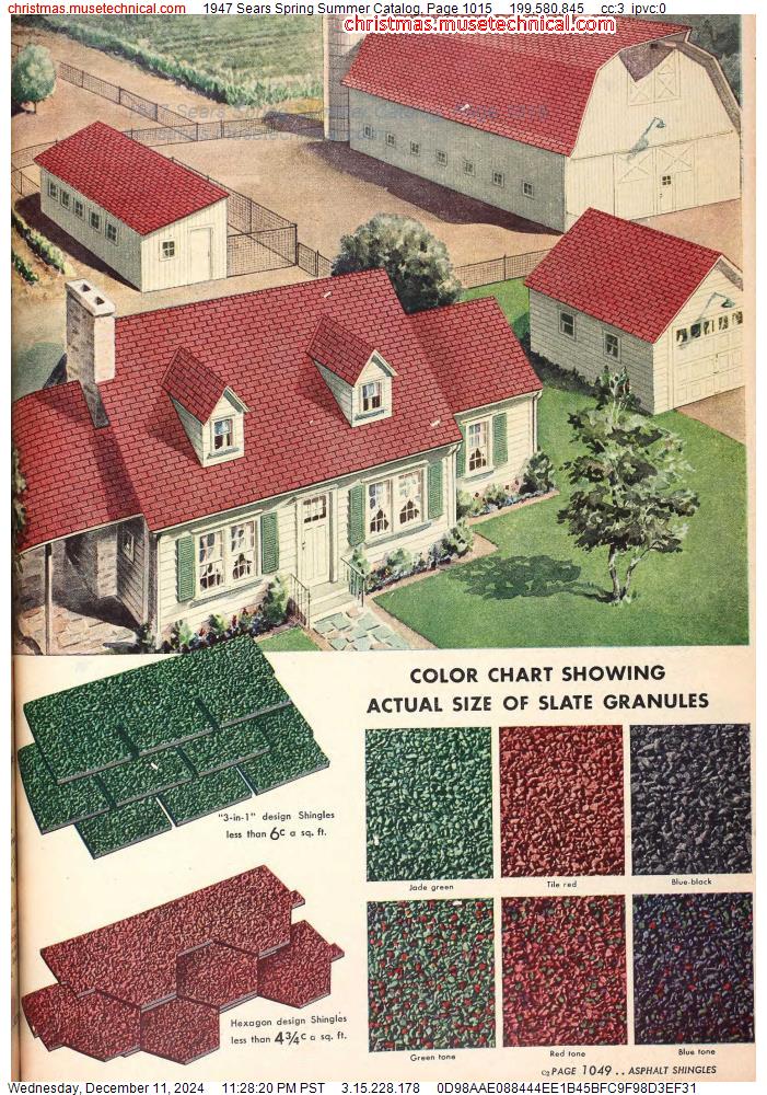 1947 Sears Spring Summer Catalog, Page 1015