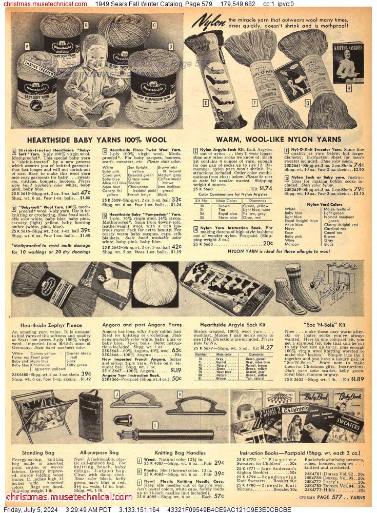 1949 Sears Fall Winter Catalog, Page 579