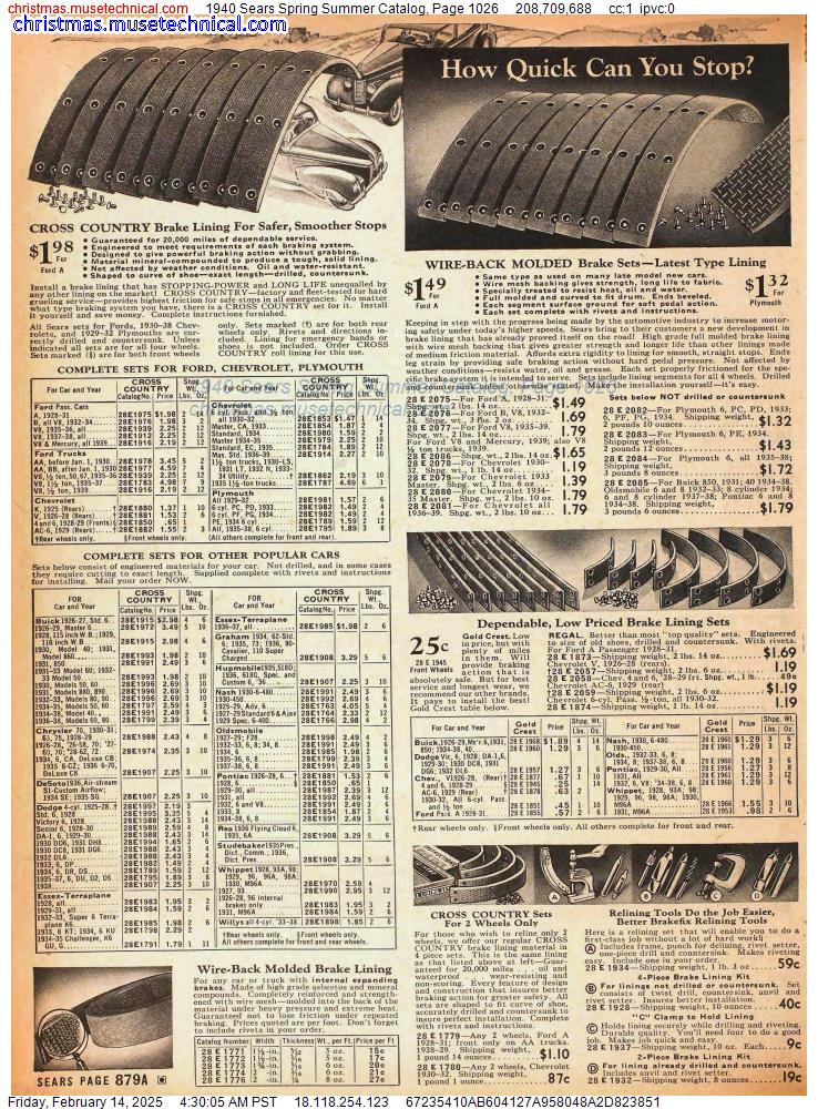 1940 Sears Spring Summer Catalog, Page 1026