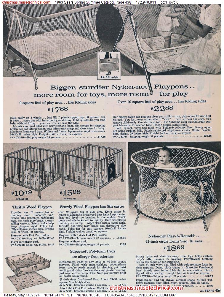 1963 Sears Spring Summer Catalog, Page 438