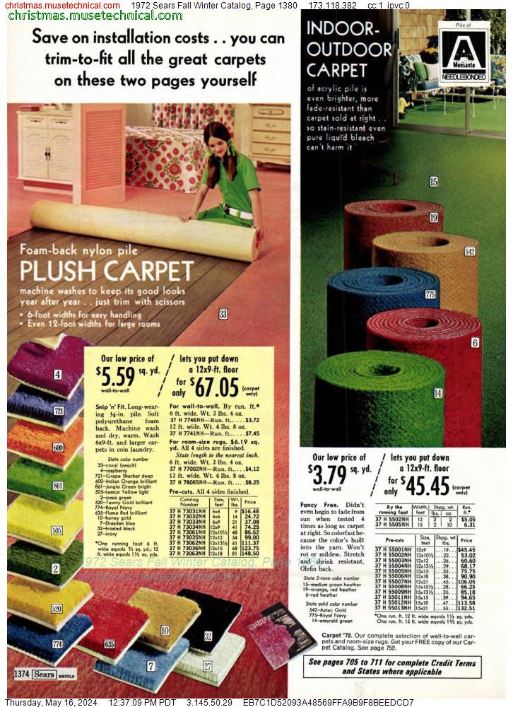 1972 Sears Fall Winter Catalog, Page 1380