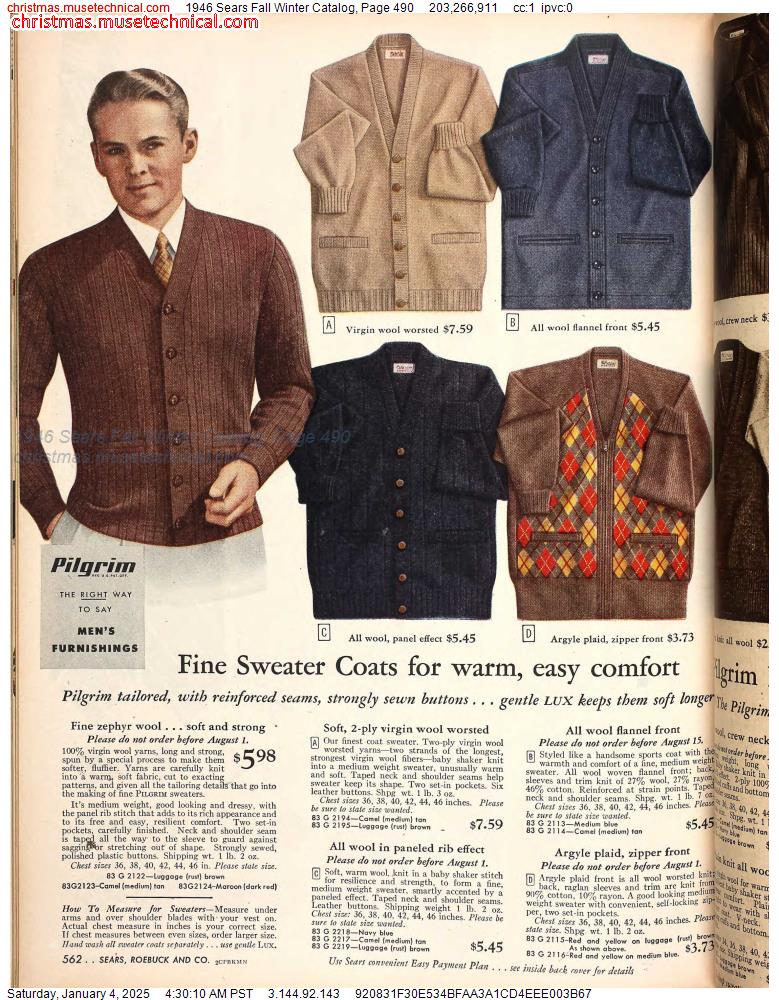 1946 Sears Fall Winter Catalog, Page 490