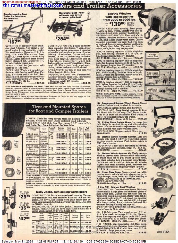 1978 Sears Fall Winter Catalog, Page 1265