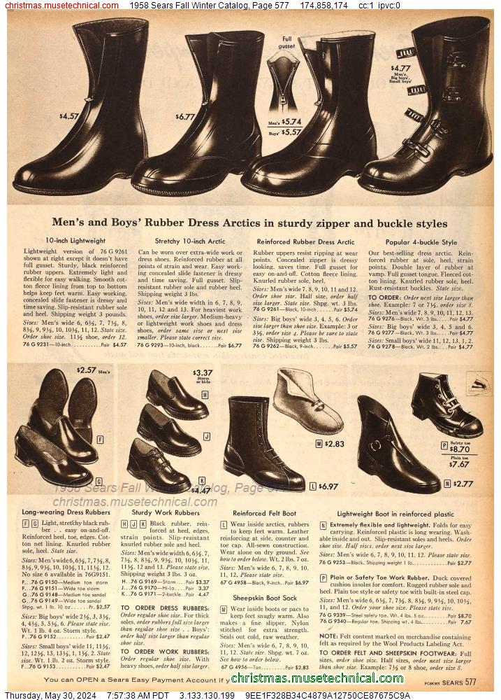 1958 Sears Fall Winter Catalog, Page 577