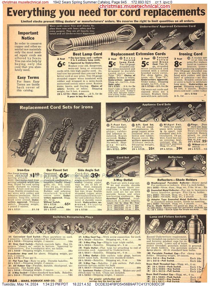 1942 Sears Spring Summer Catalog, Page 945