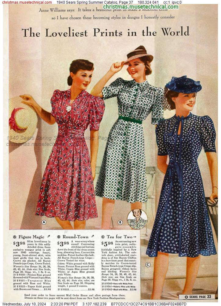 1940 Sears Spring Summer Catalog, Page 37