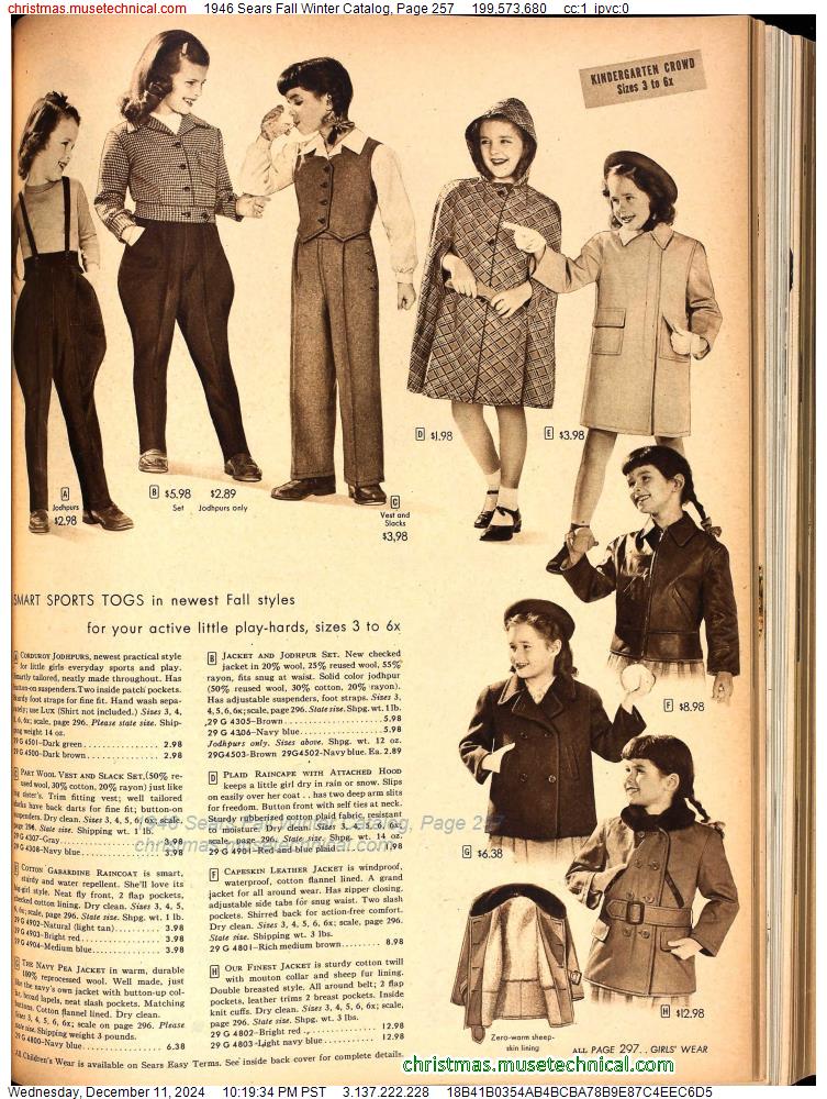 1946 Sears Fall Winter Catalog, Page 257