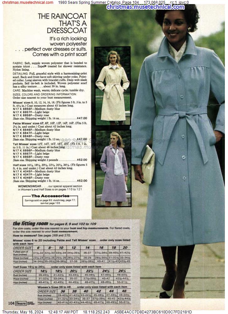 1980 Sears Spring Summer Catalog, Page 104