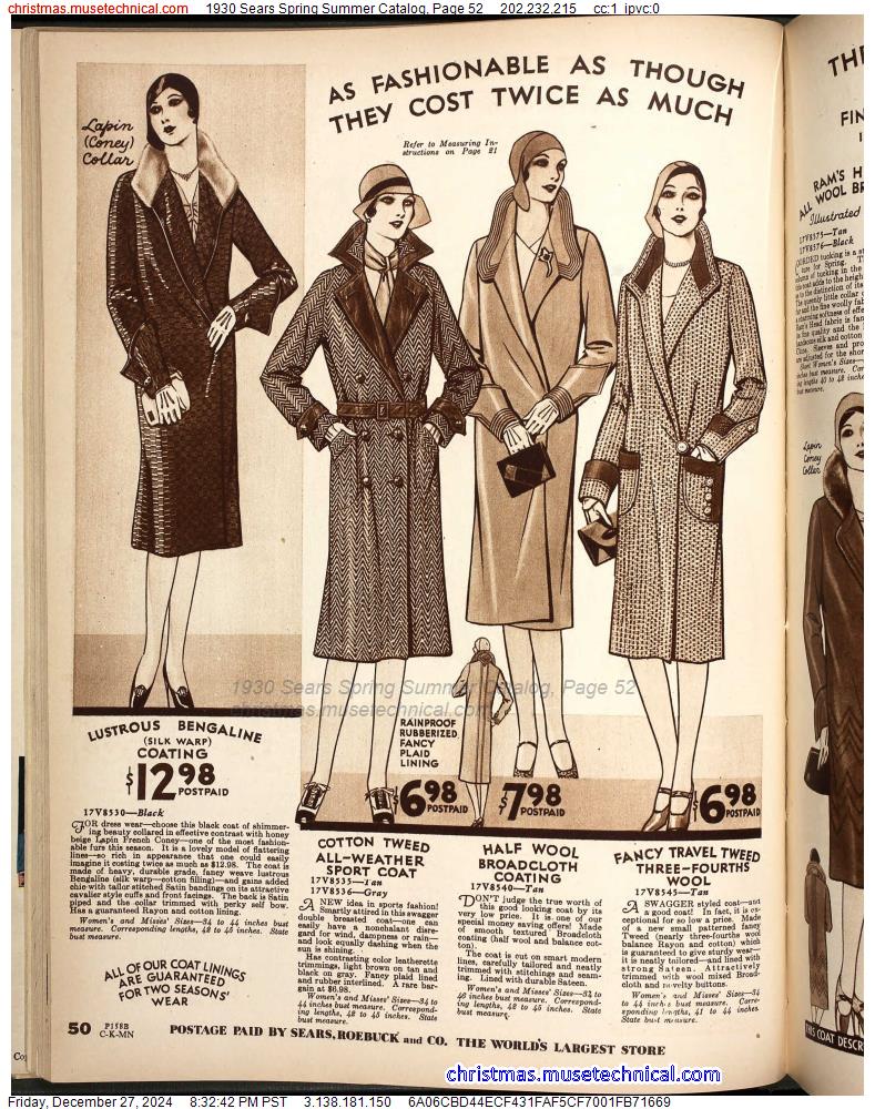 1930 Sears Spring Summer Catalog, Page 52