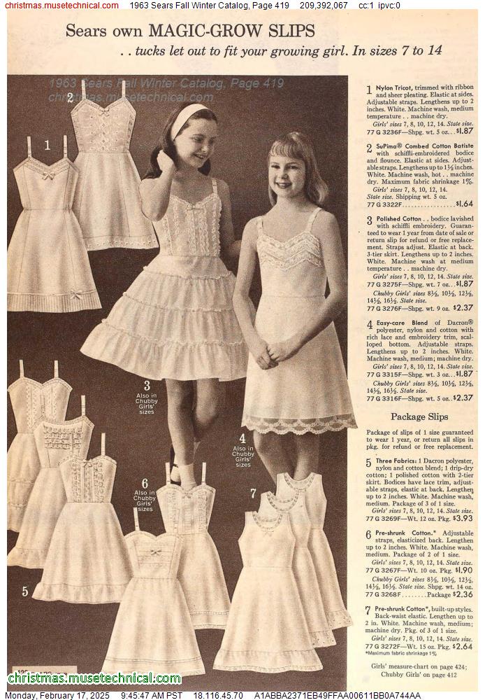 1963 Sears Fall Winter Catalog, Page 419