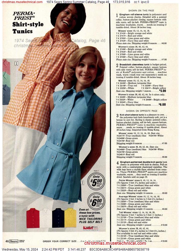 1974 Sears Spring Summer Catalog, Page 46
