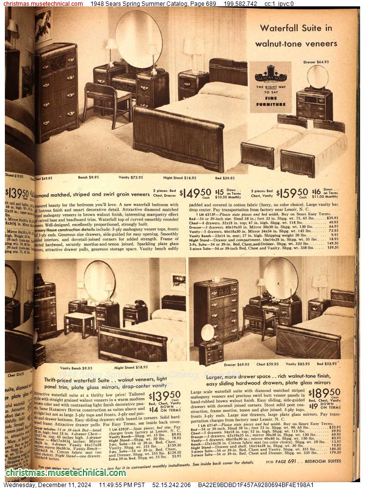 1948 Sears Spring Summer Catalog, Page 689