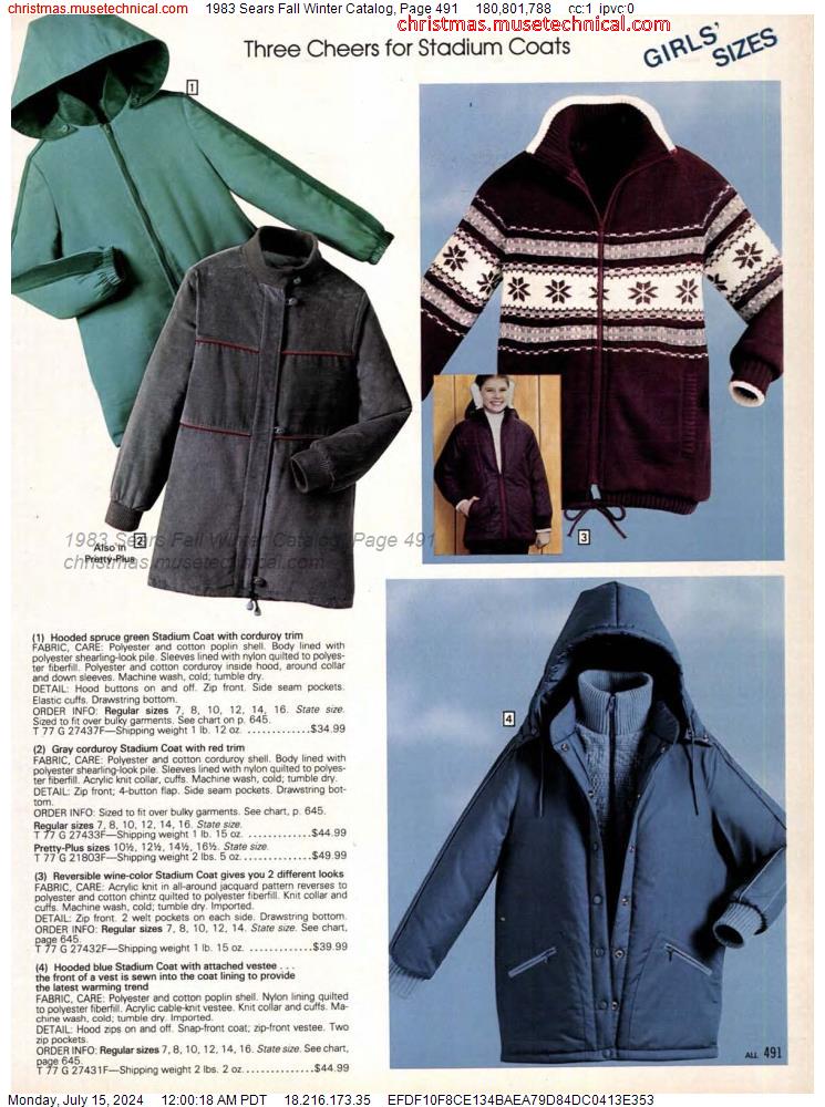 1983 Sears Fall Winter Catalog, Page 491