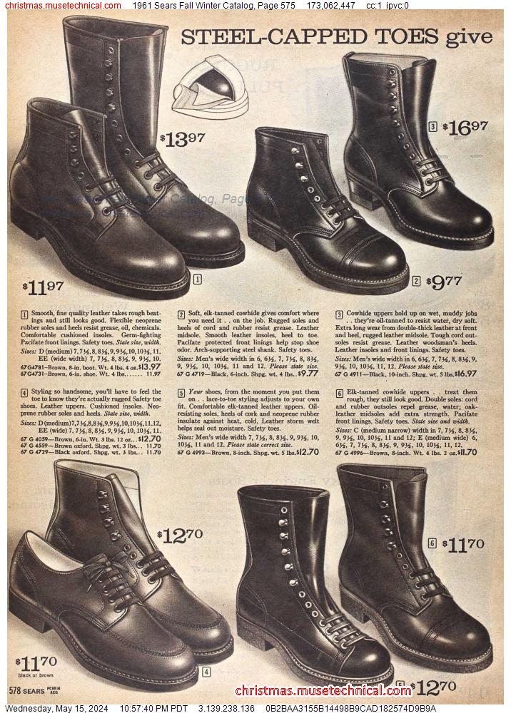 1961 Sears Fall Winter Catalog, Page 575